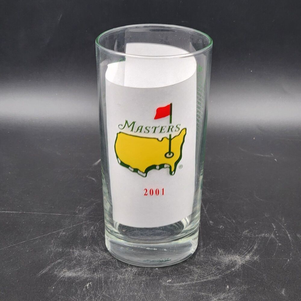 2001 Masters Golf Tournament Souvenir Drinking Glass Highball Champions Vintage